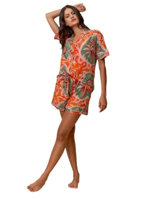 Maaji Chili Damask Slumber Short Sleeve Short Set
