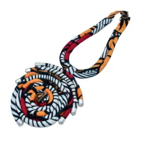 Malaika Necklace White, Red and Orange