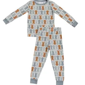 Mebie Baby - Bamboo Two-Piece Pajamas in Blue Bunny