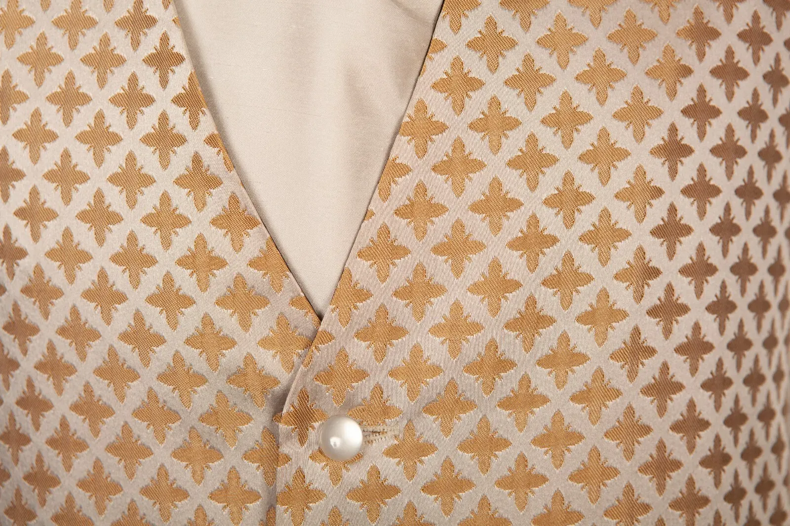 Men's Gold & Ivory Patterned Waistcoat