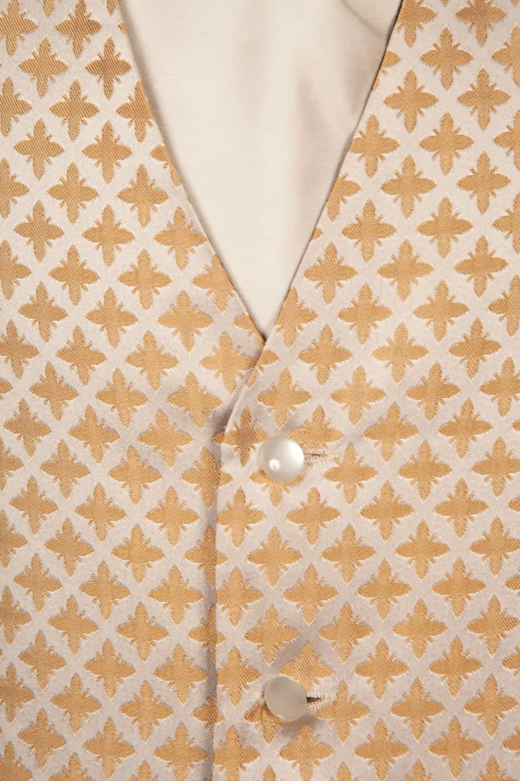 Men's Gold & Ivory Patterned Waistcoat