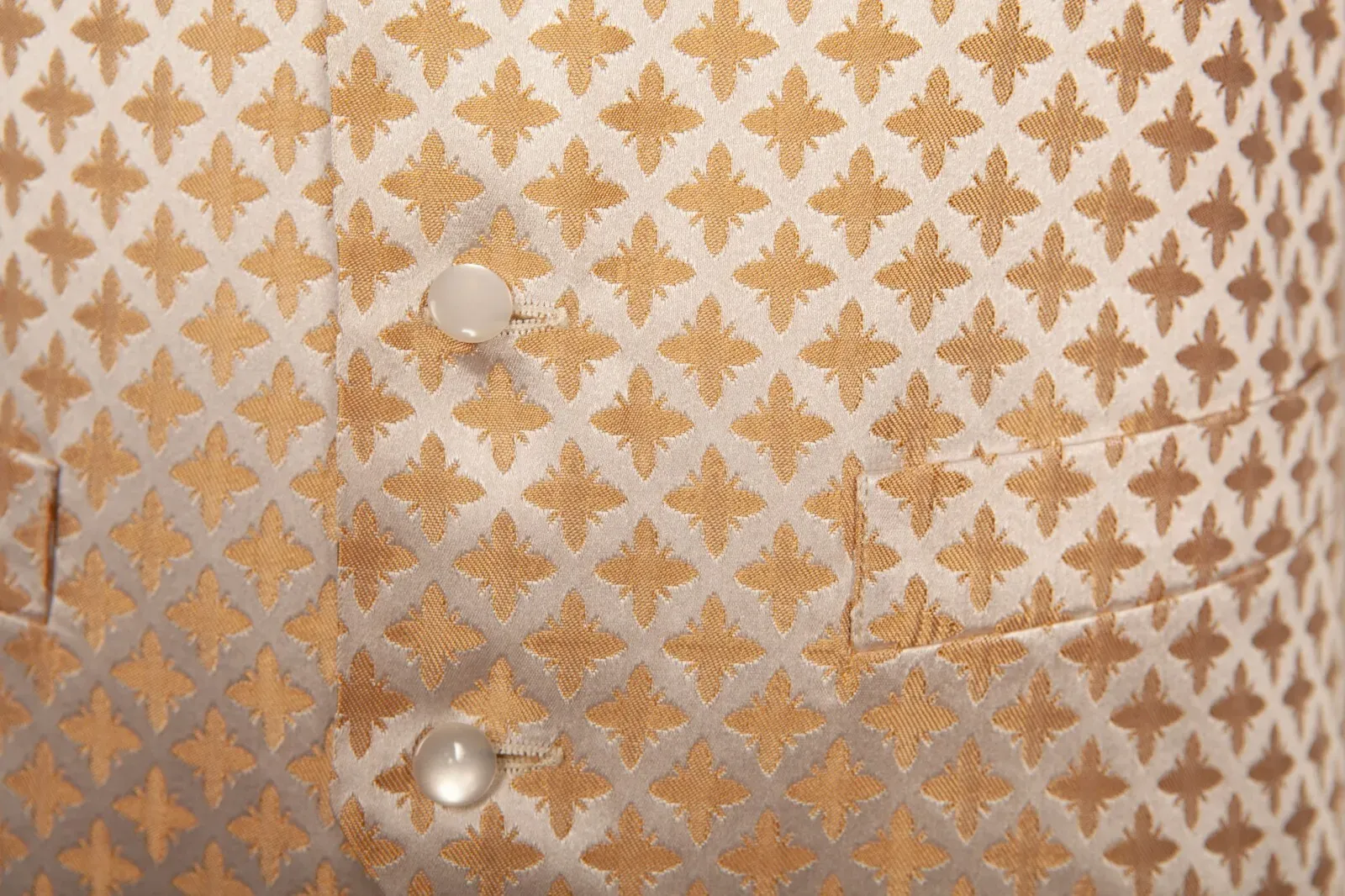 Men's Gold & Ivory Patterned Waistcoat