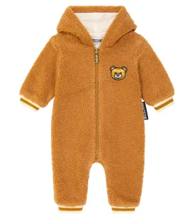 Moschino Kids onesie with teddy bear, brown