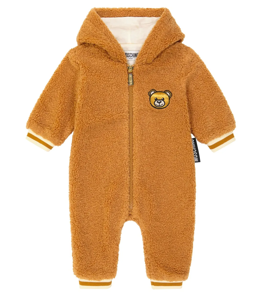 Moschino Kids onesie with teddy bear, brown
