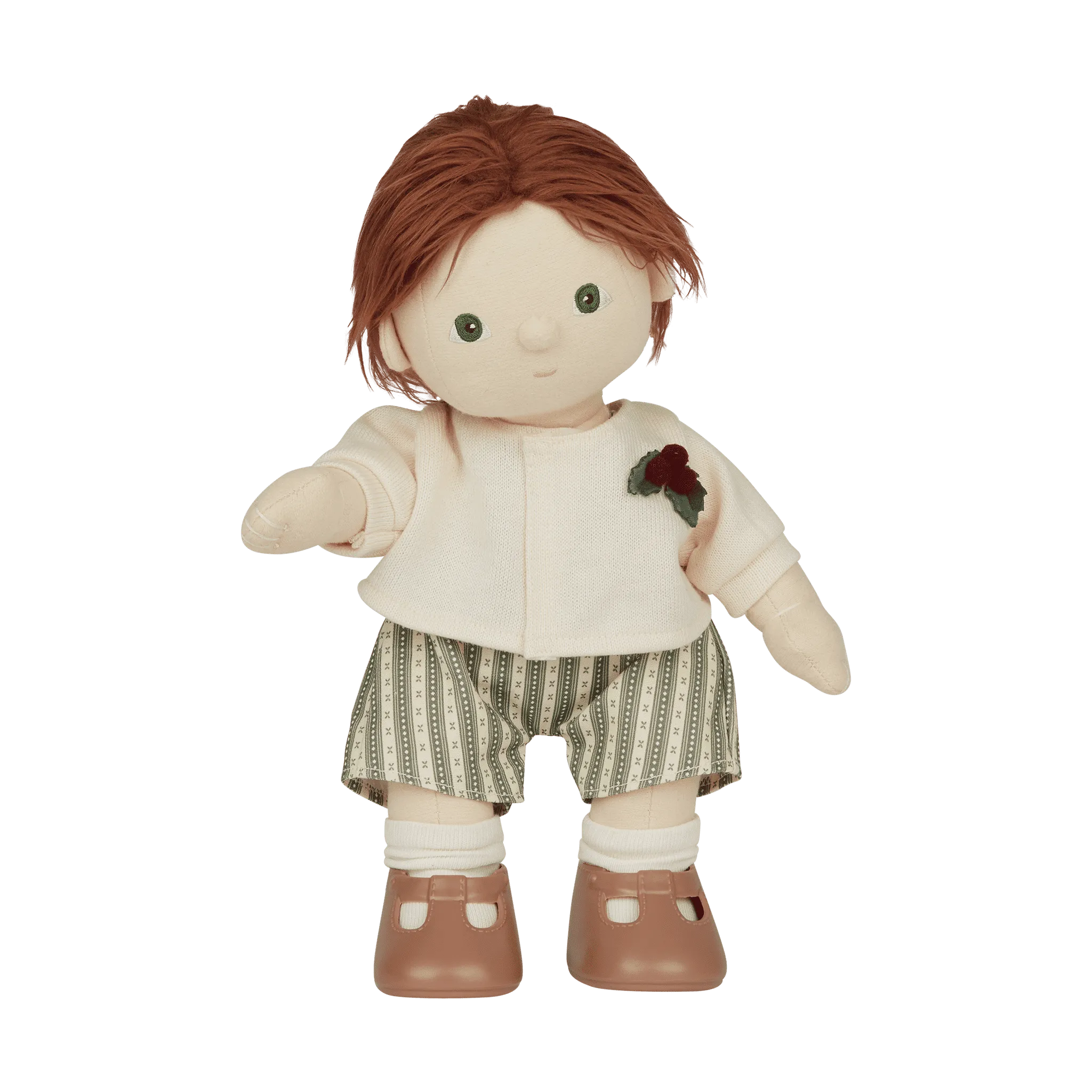 Olli Ella Dinkum Doll Cardigan and Romper Set - Holiday
