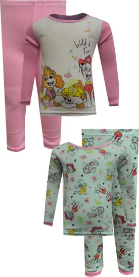 Paw Patrol Wild and Free Cotton 4 Piece Toddler Pajamas