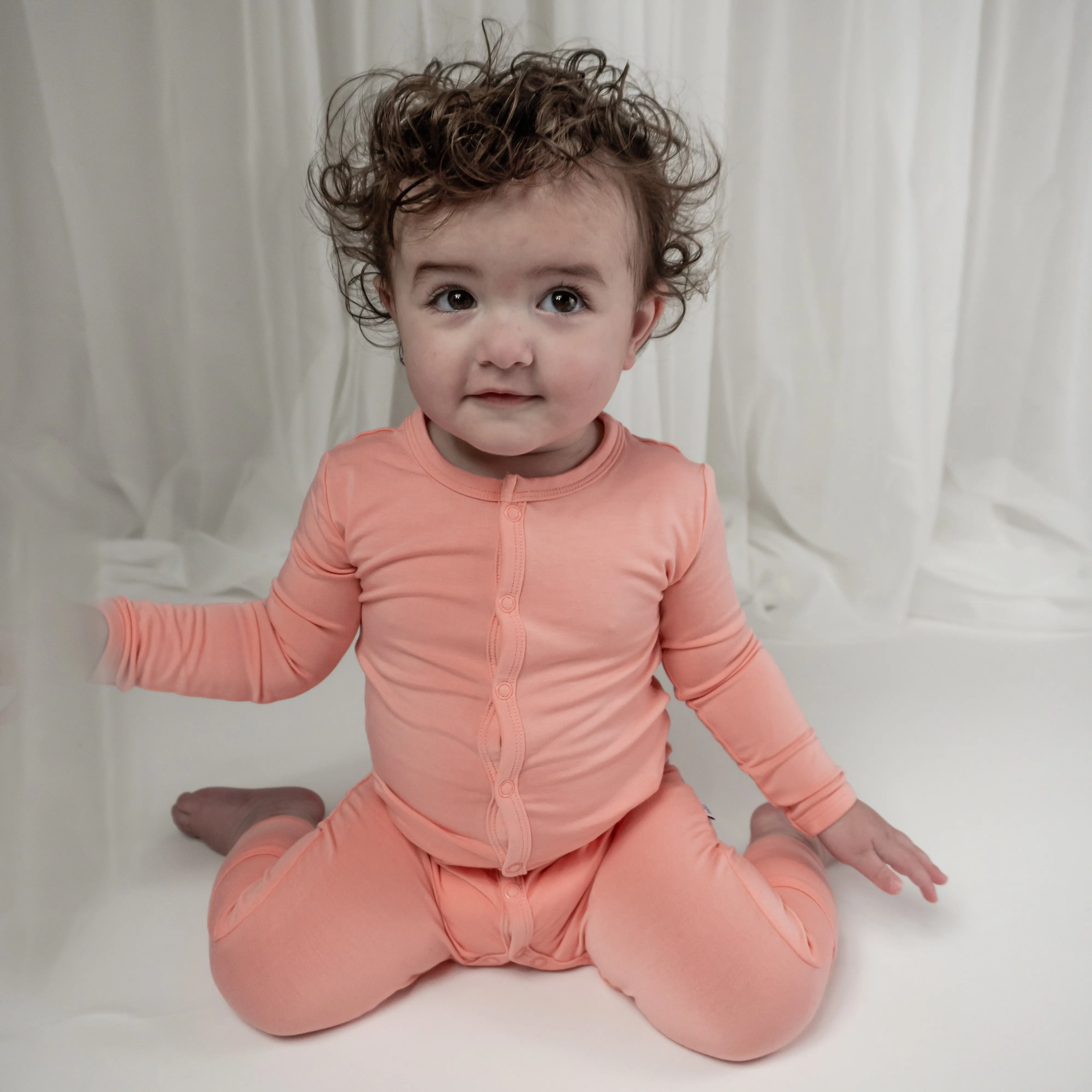 Peach | Snap Romper