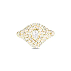 Pear Bling Pinky Ring