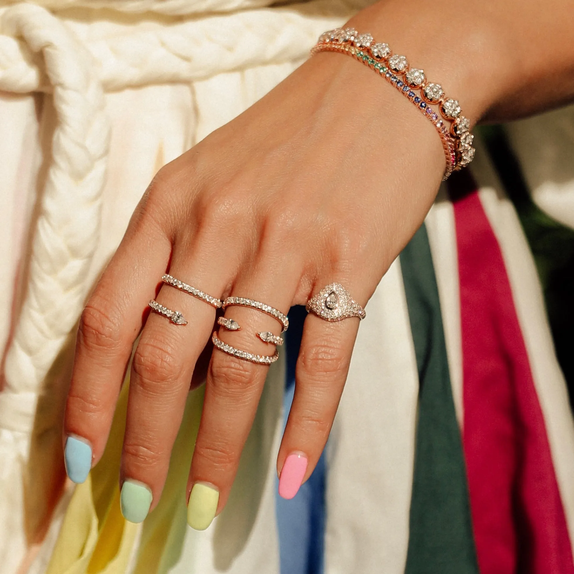 Pear Bling Pinky Ring
