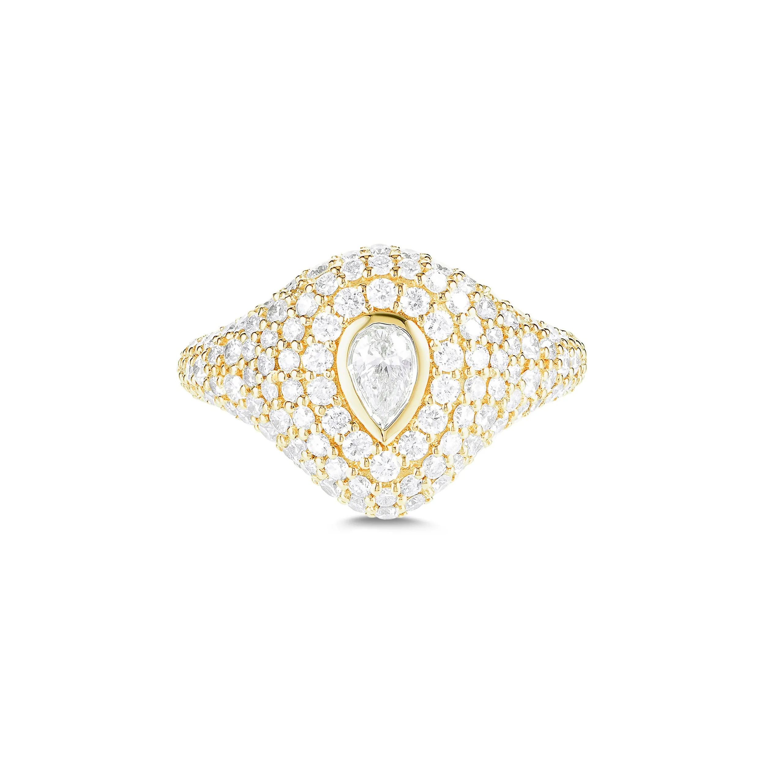 Pear Bling Pinky Ring