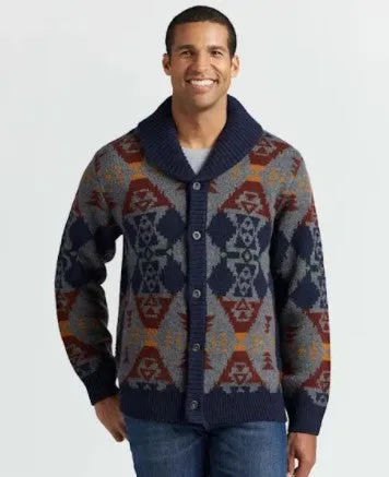 Pendleton Mens Grey Siskiyou Shetland Wool Cardigan