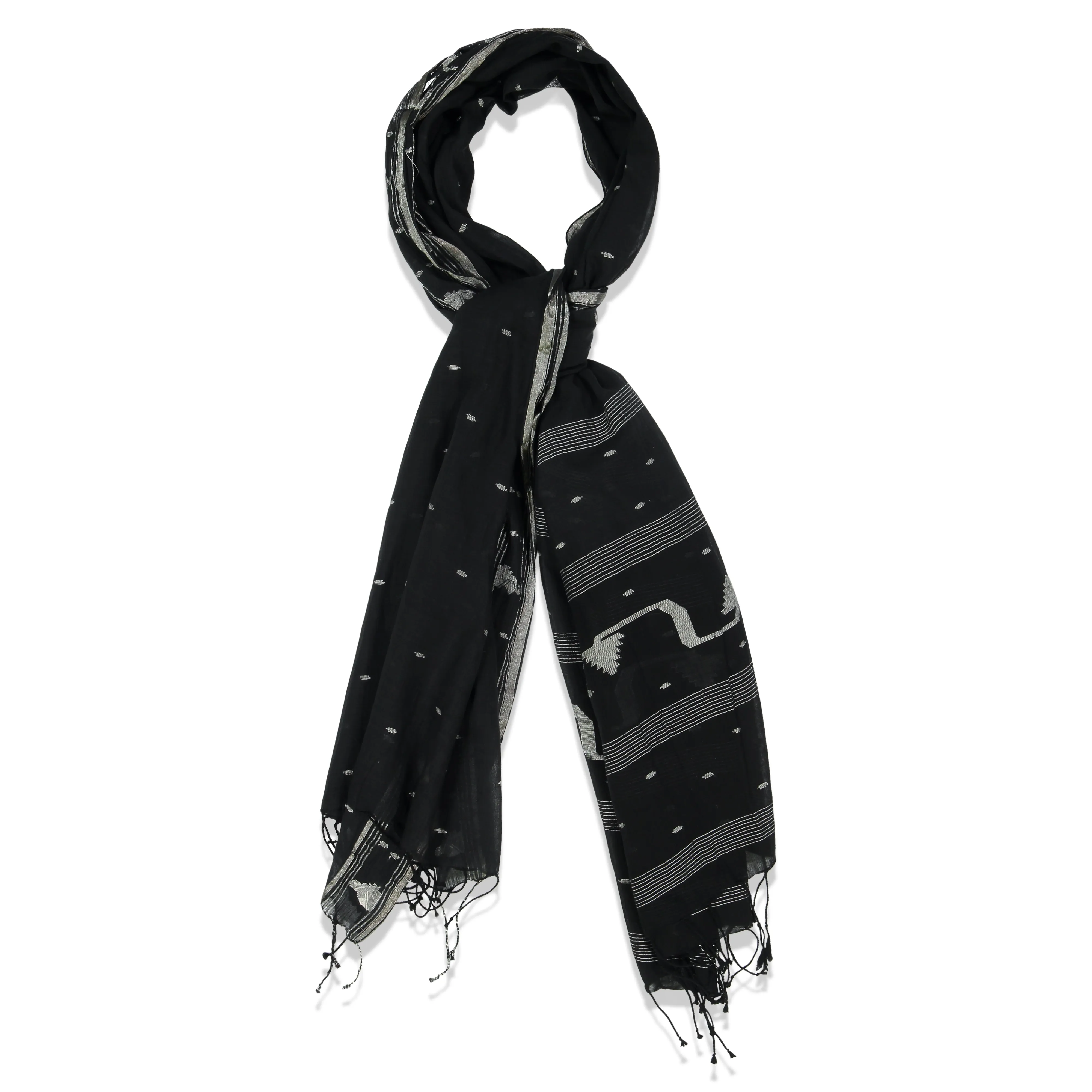 PINE PAREO SHAWL BLACK