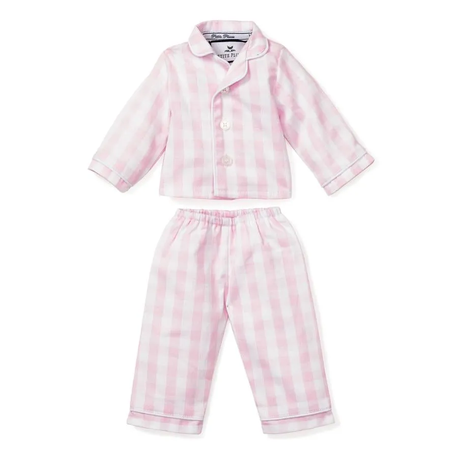 Pink Gingham Doll Pajamas