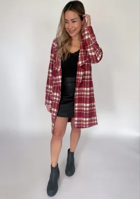 Plaid open front Jacket