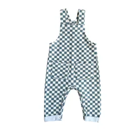 Pocket Overalls - Checkered in Storm