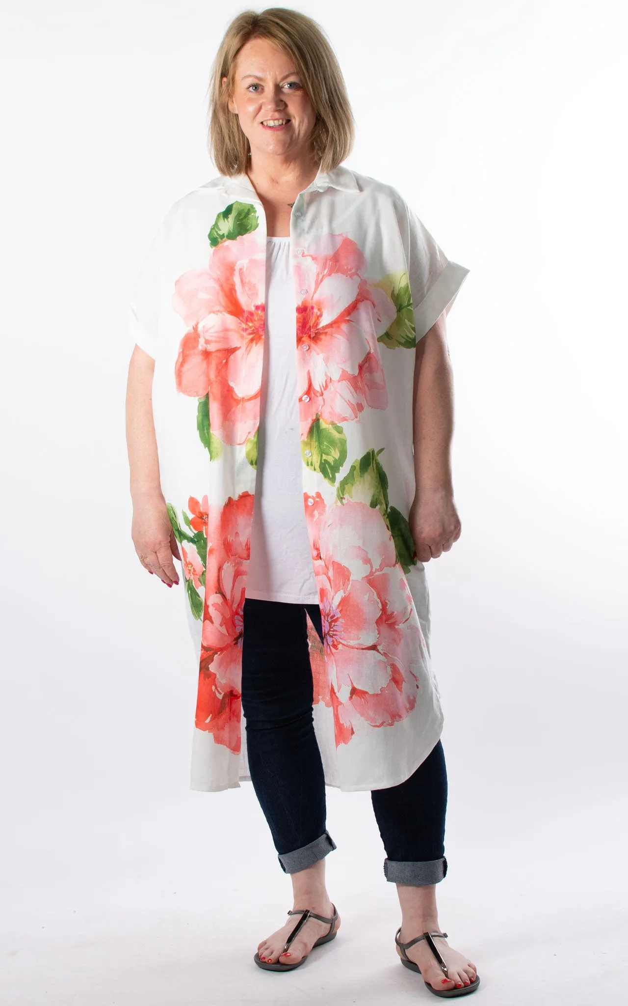 Print Shirt Dress | Flowers