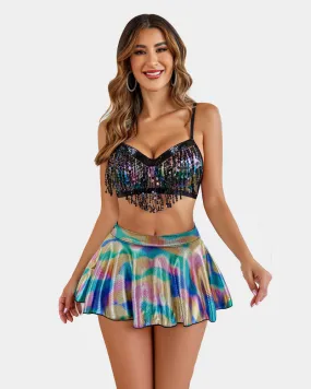 Rave Outfits Sequin Fringe Costume Set