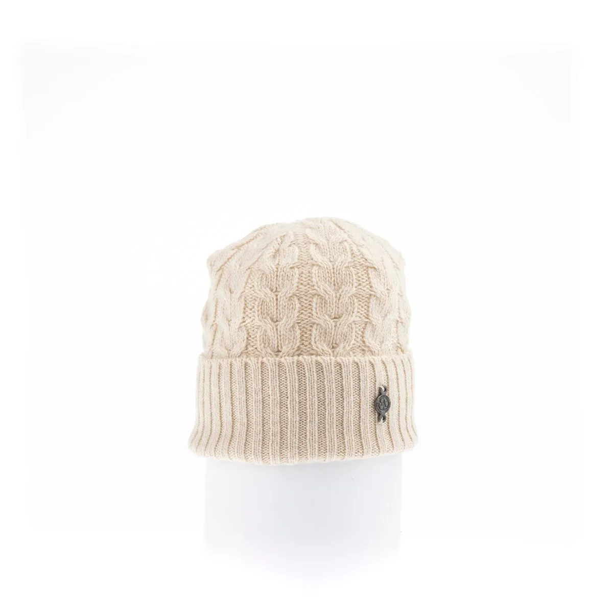 RECYCLED CASHMERE CABLE BEANIE