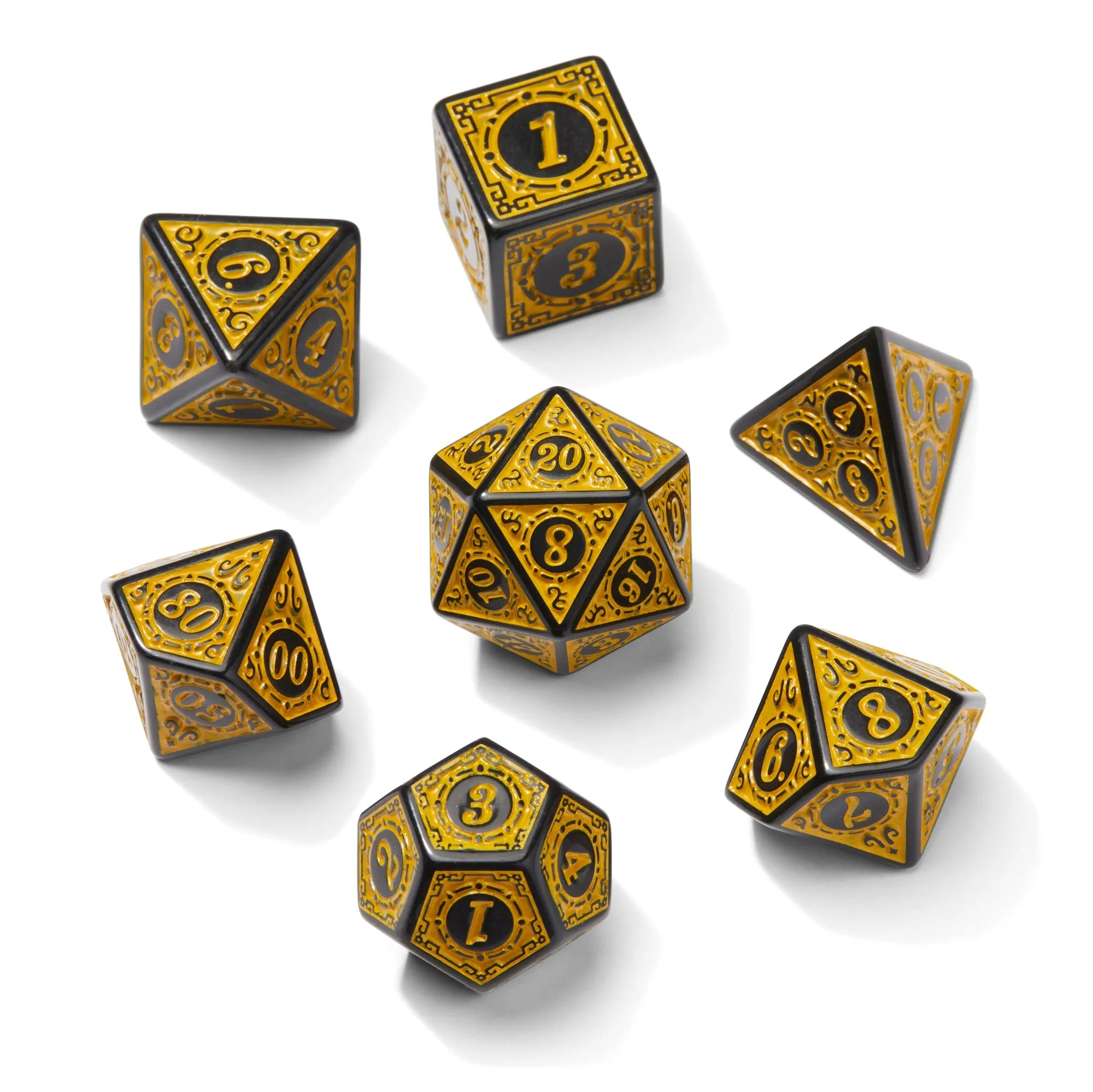 Renaissance Acrylic Yellow 7pc Dice Set