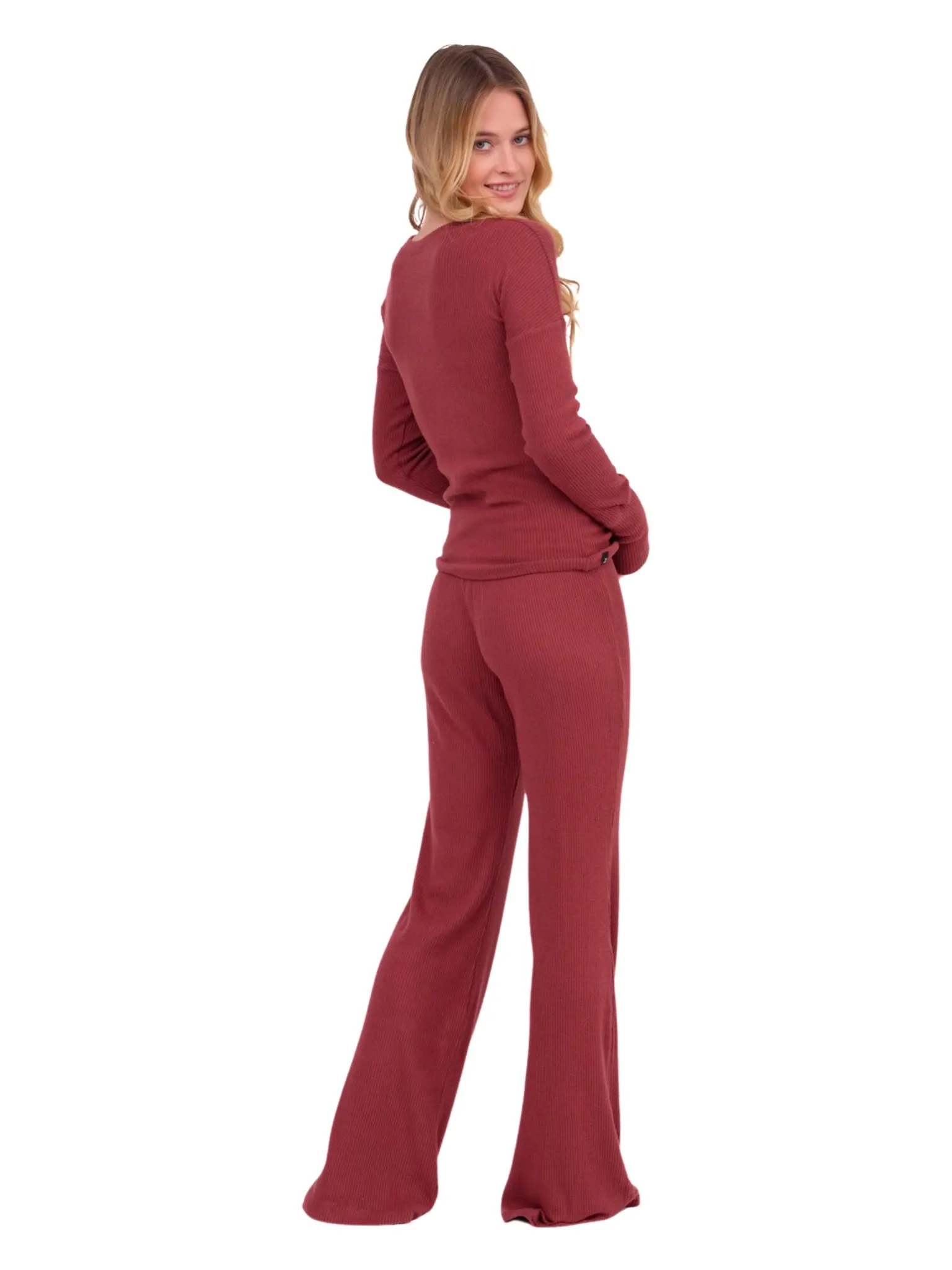 Ribbed Lounge Top - Merlot