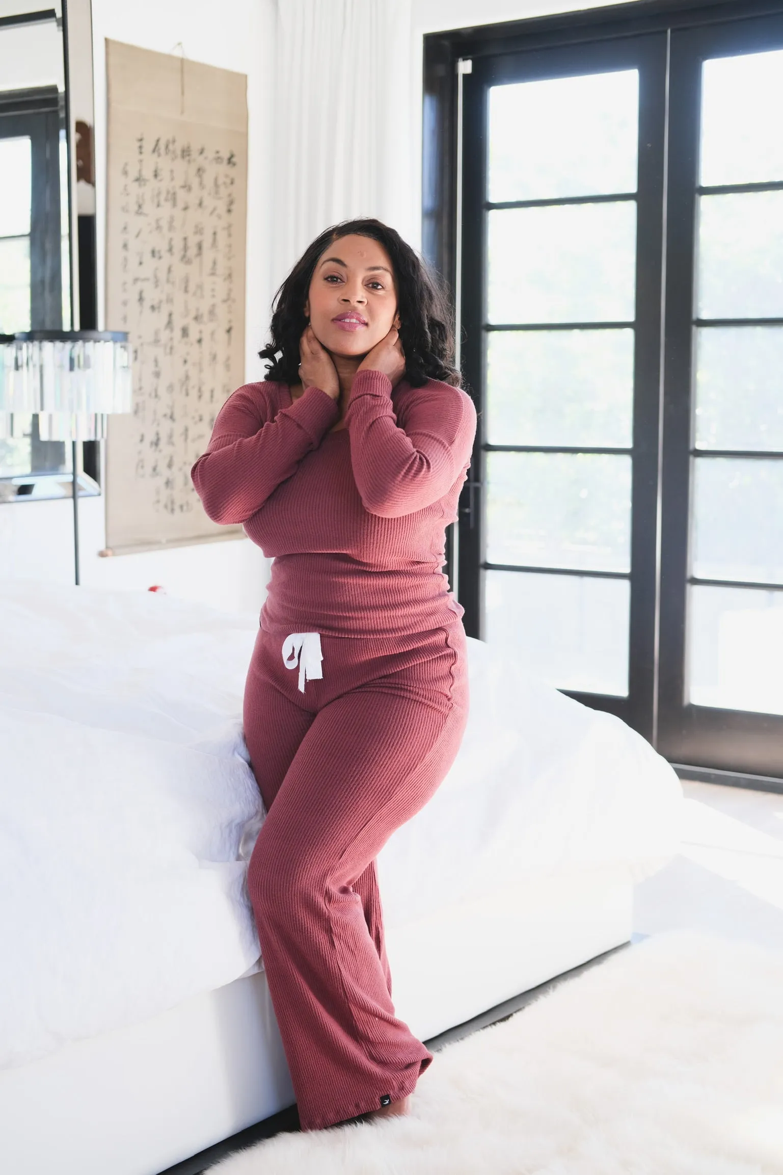 Ribbed Lounge Top - Merlot