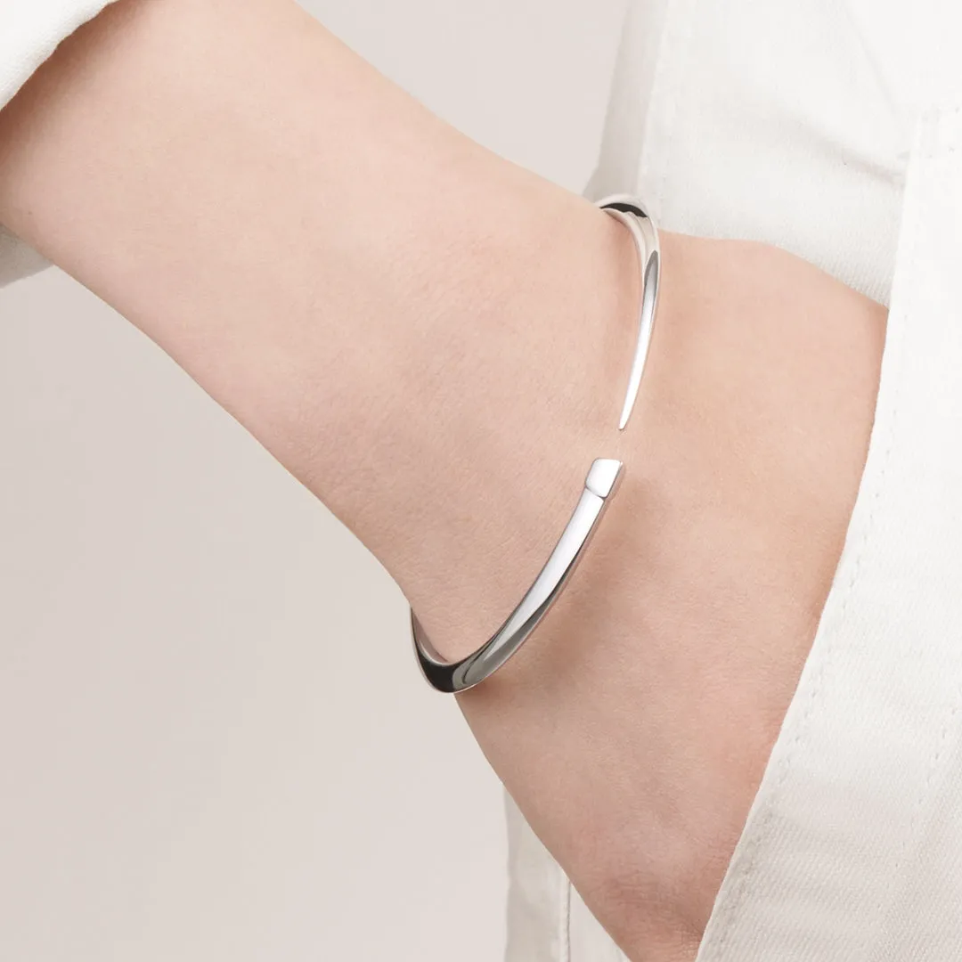Sabre Slim Bangle - Silver