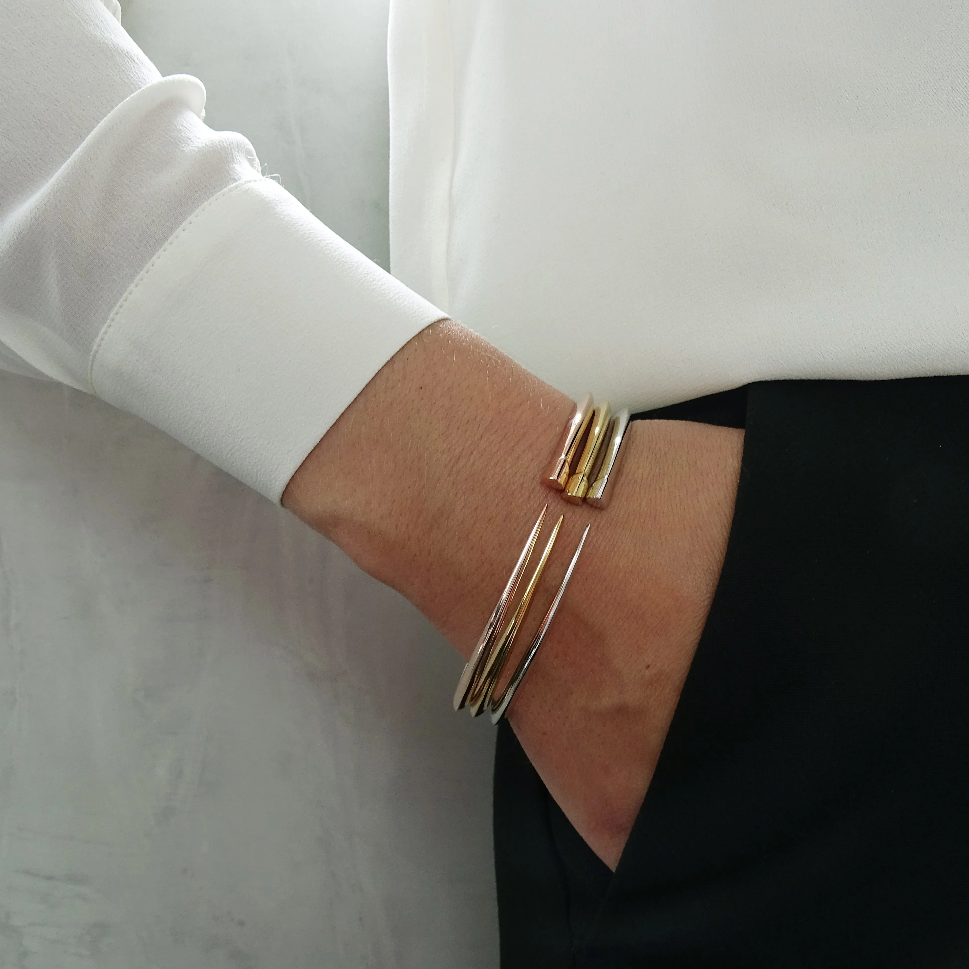 Sabre Slim Bangle - Silver