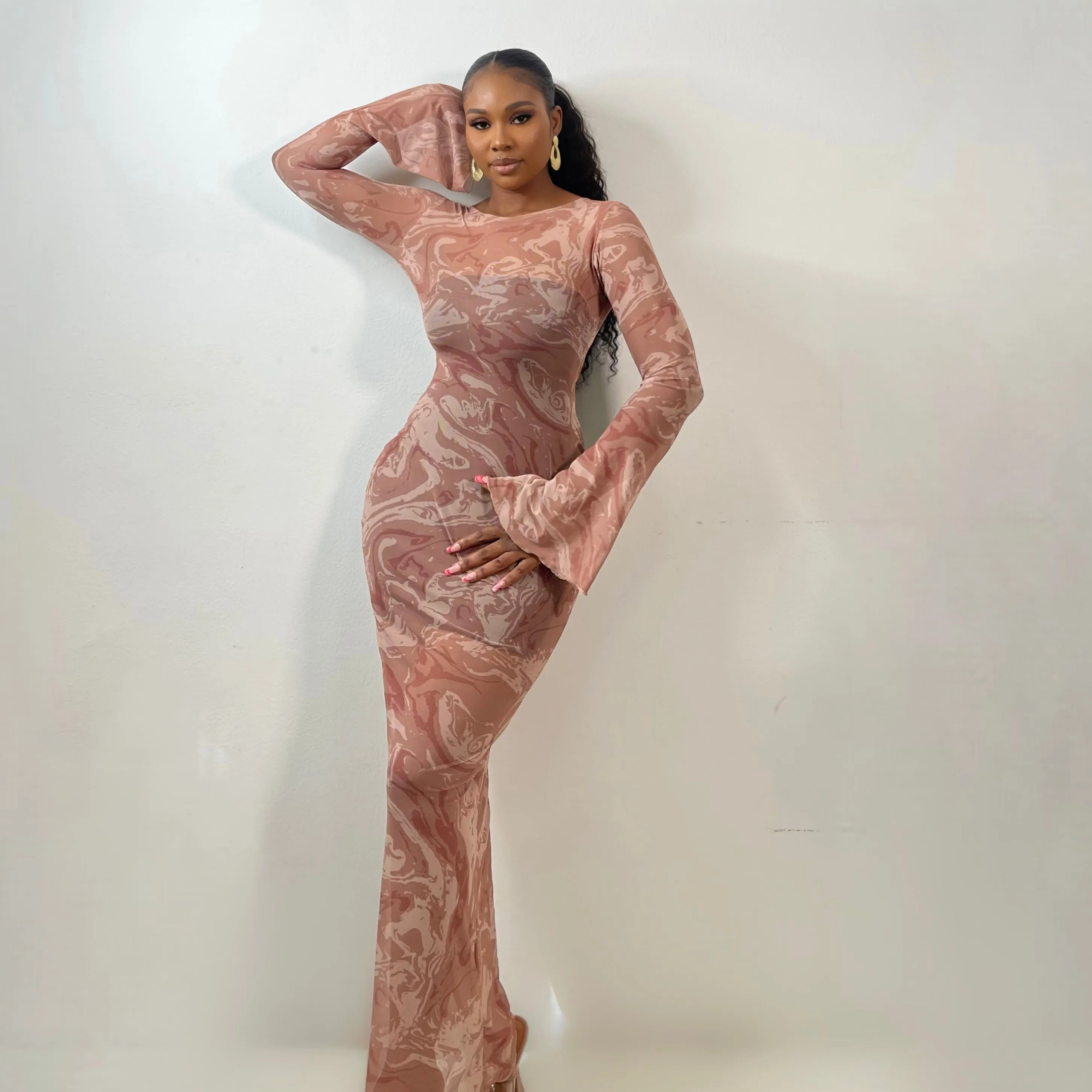 Sade Mesh Dress (Nude)
