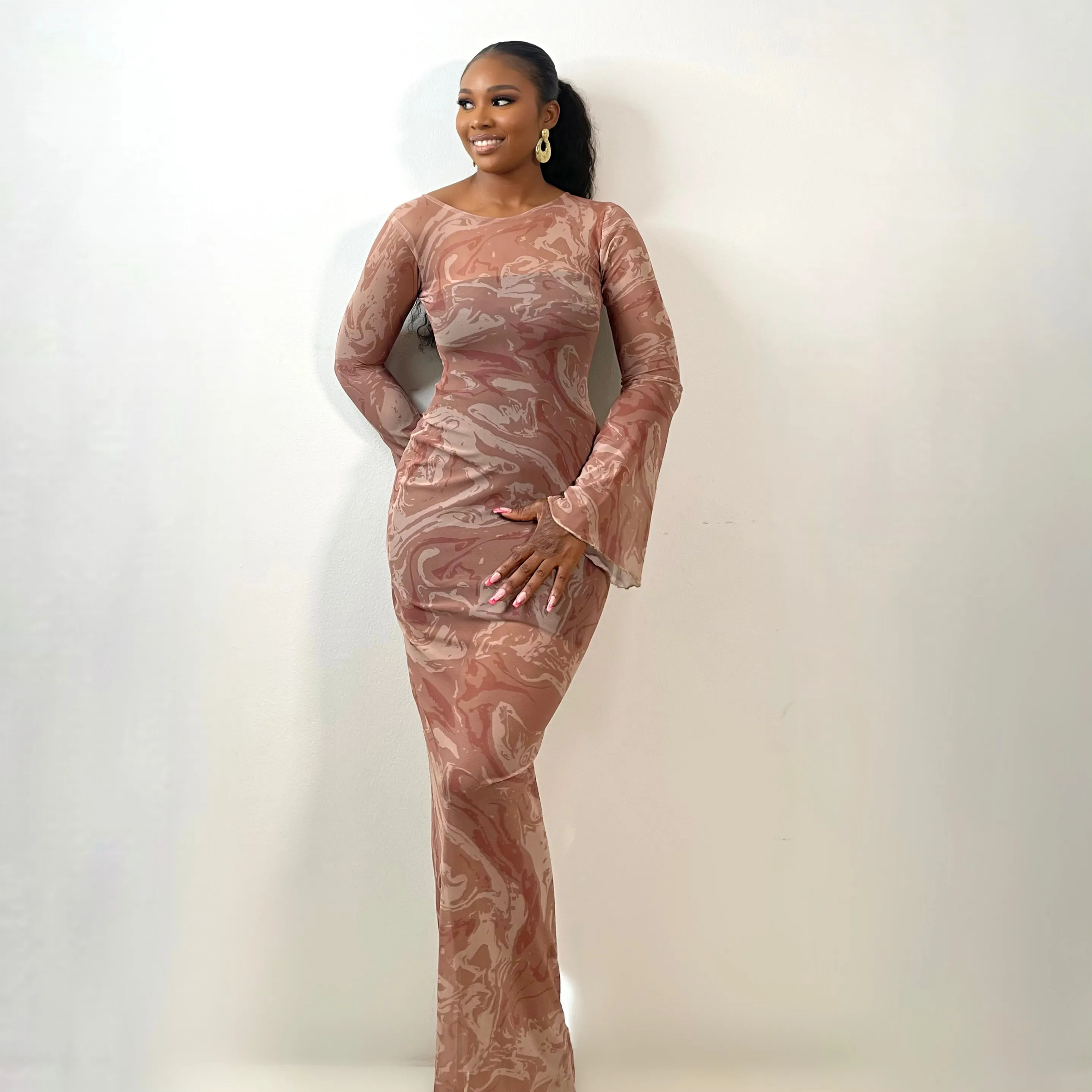 Sade Mesh Dress (Nude)