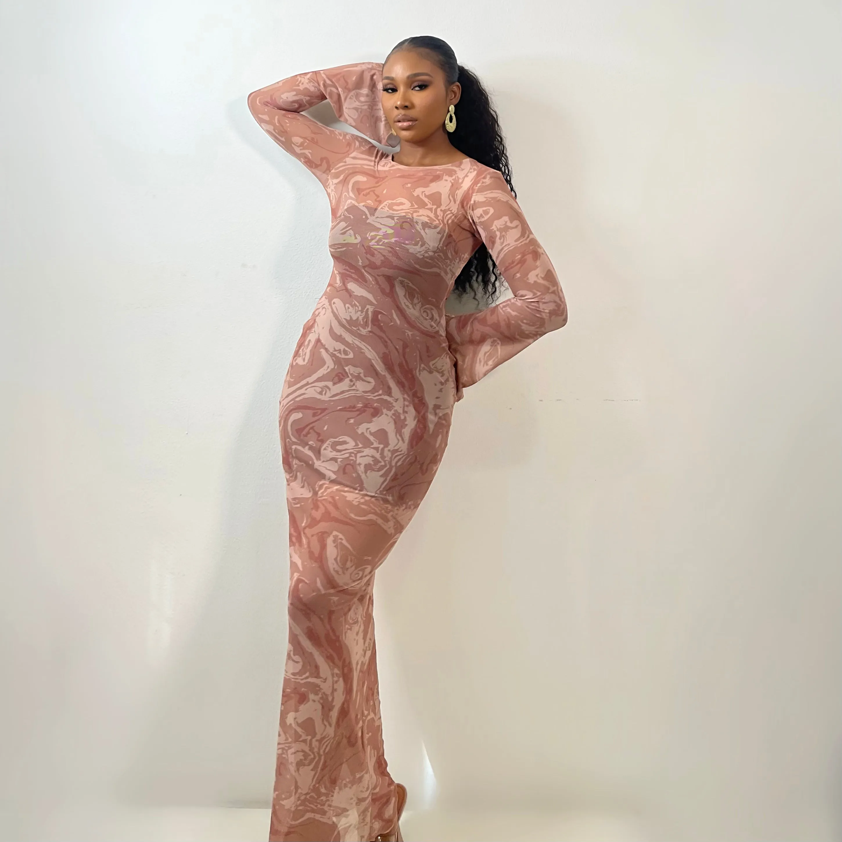 Sade Mesh Dress (Nude)