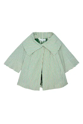 SAMPLE - Cropped Car Coat - Forest Stripe