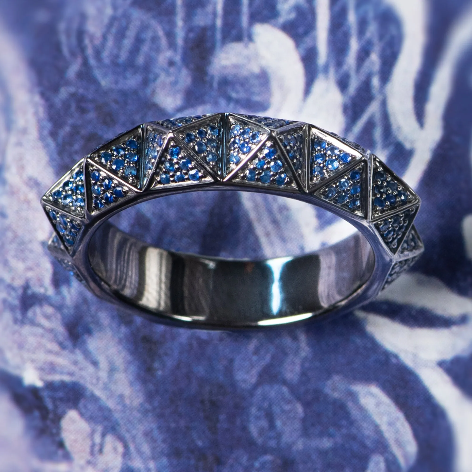 Sapphire Multi Pyramid Ring