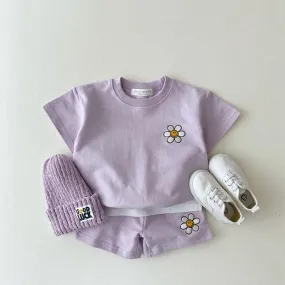 Solid Sunshine Daisy Top With Shorts