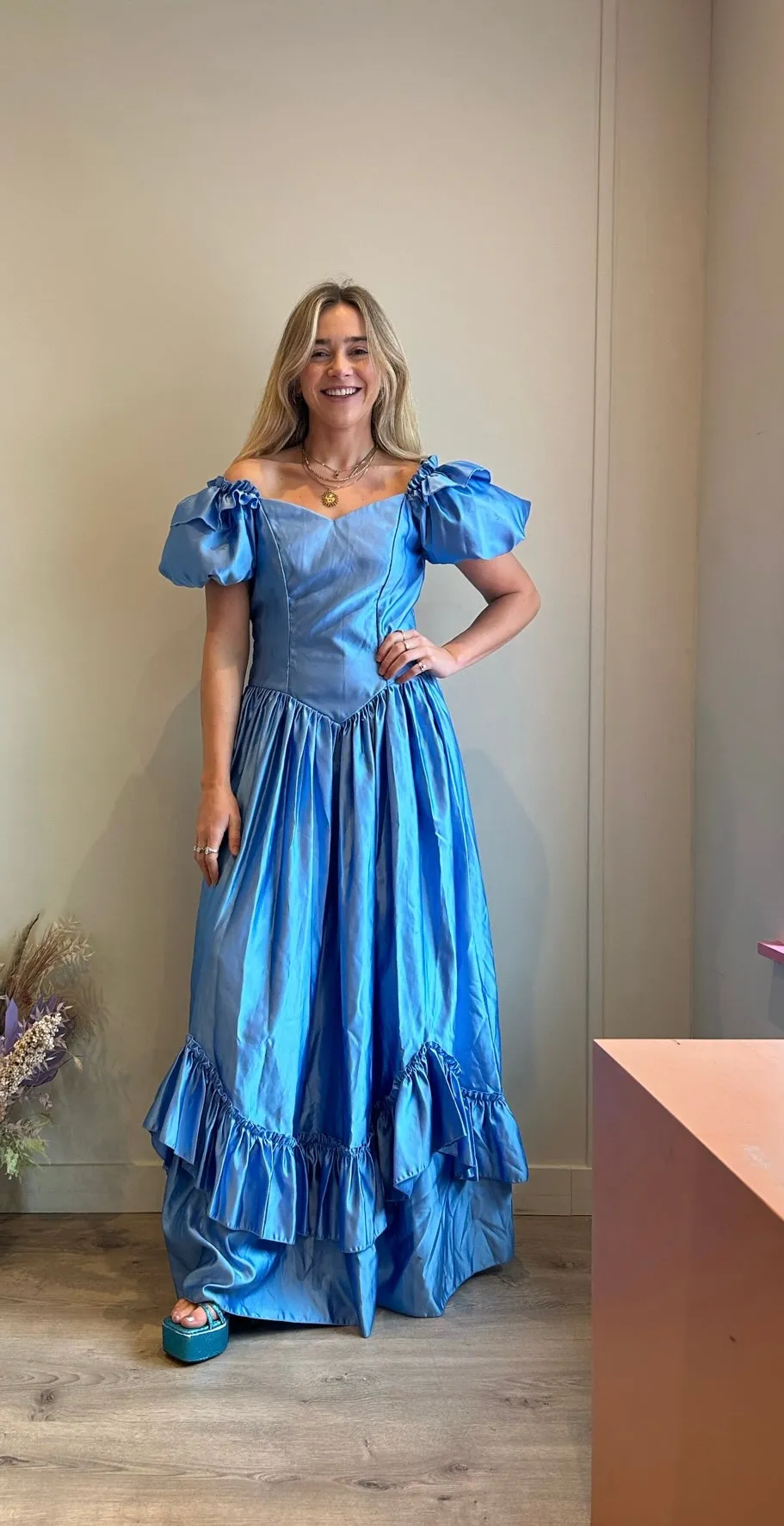 Spice Vintage Blue Maxi Dress