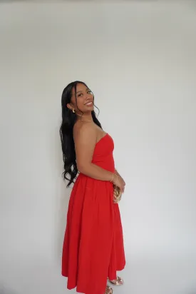 Strapless Midi Dress