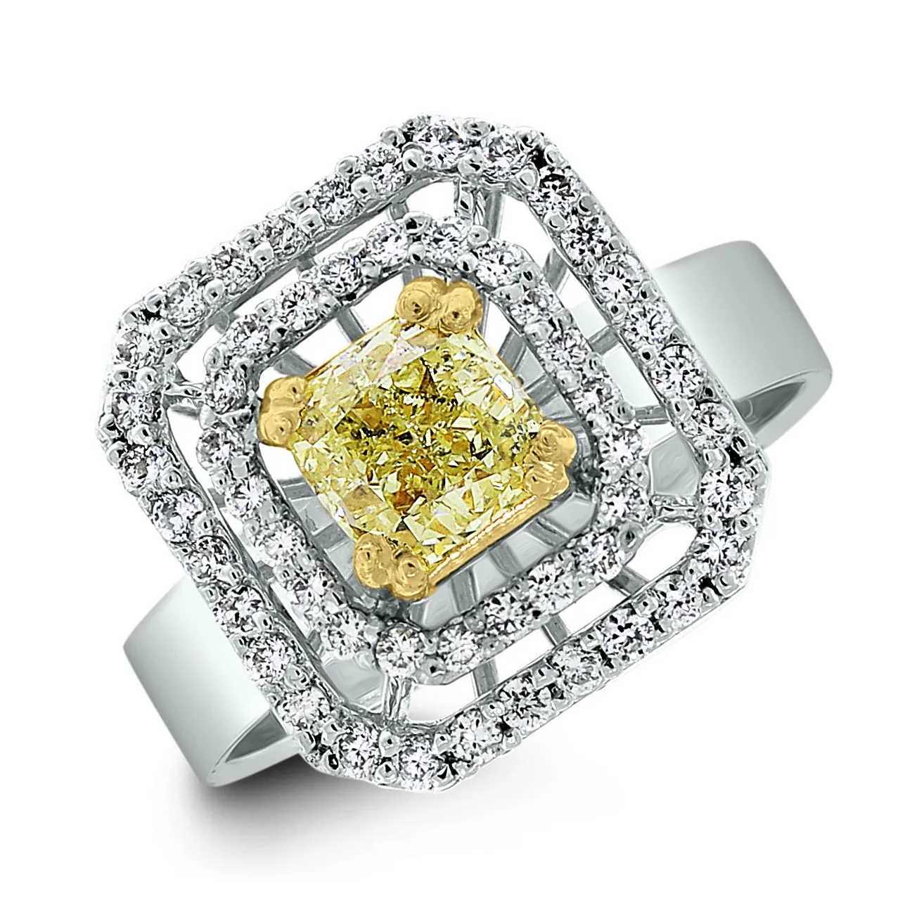 Summer Yellow & White Diamond Necklace (16.54 ct Diamonds) in Gold