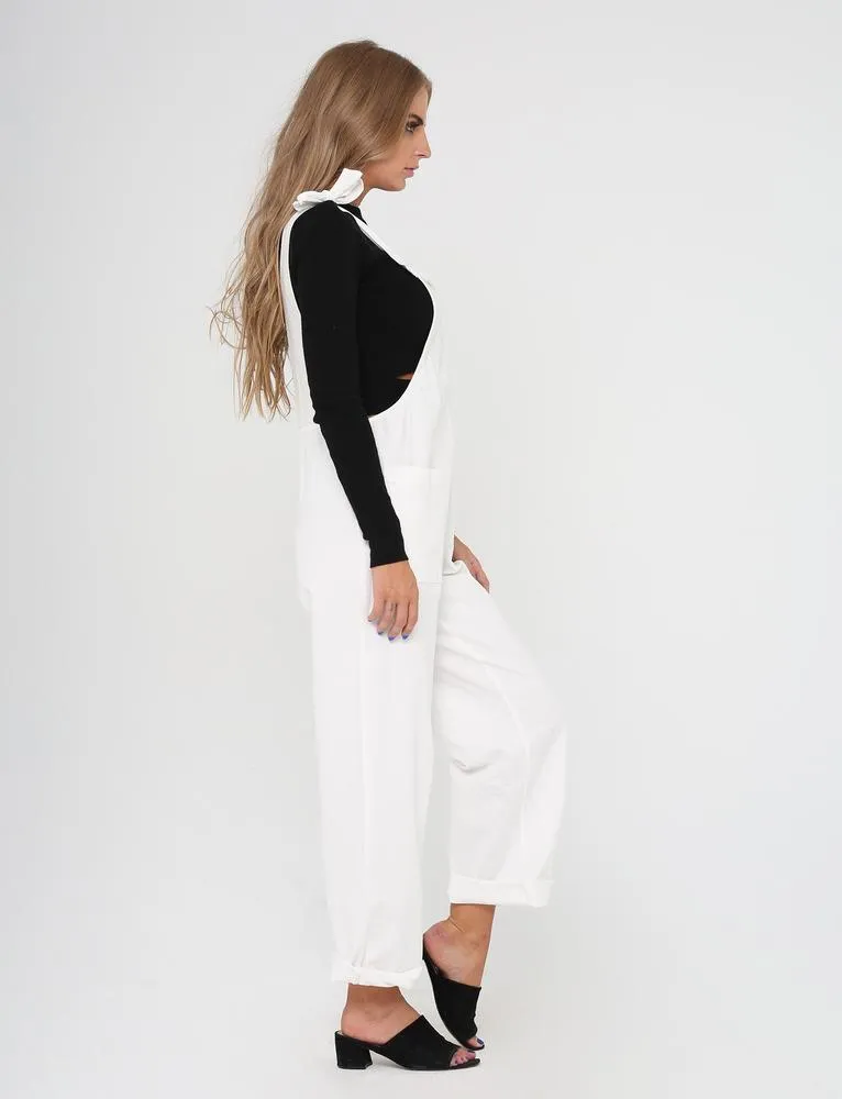 Tomboy Overalls - White