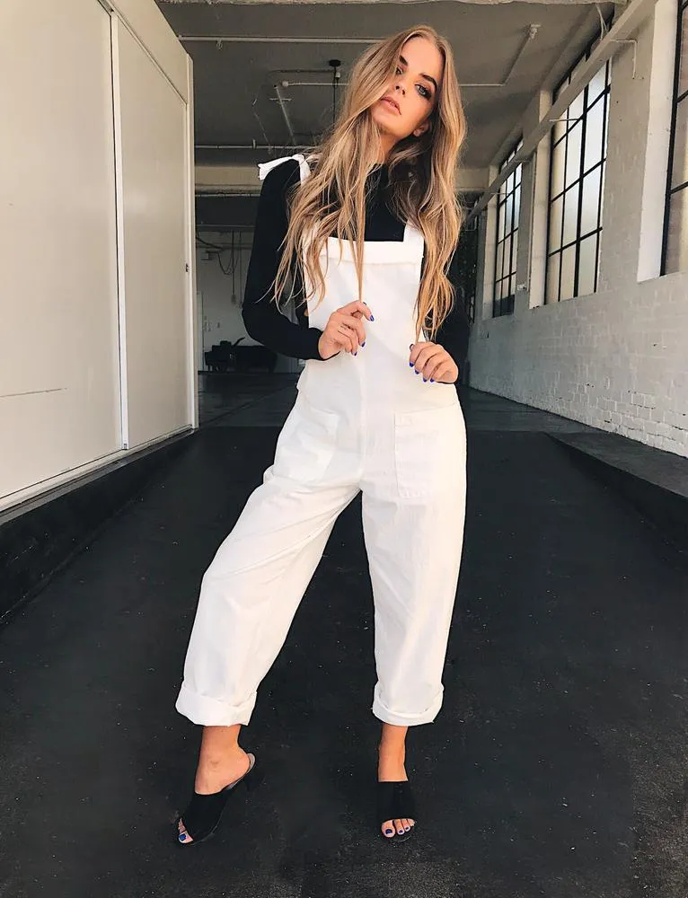 Tomboy Overalls - White