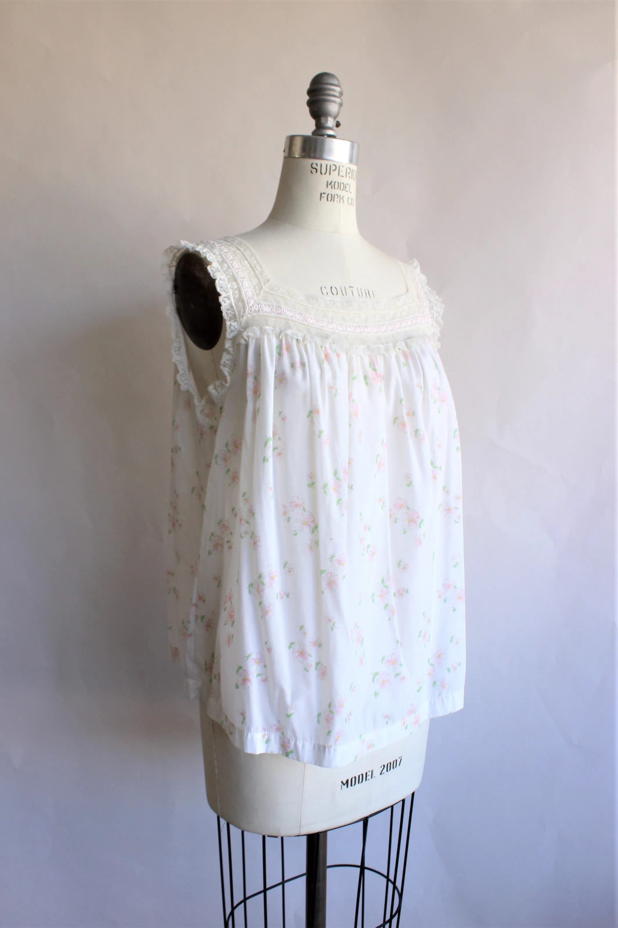 Vintage 1950s Floral Pajama Top by Barbizon