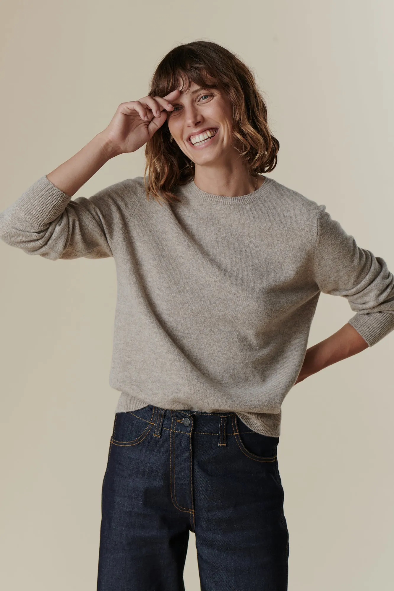Women's Lambswool Crew Neck - Mink
