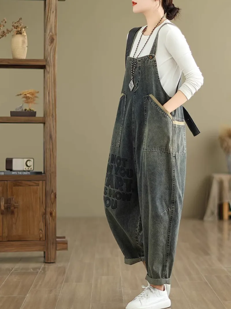 Women's Relaxed Style and Adorable Comfy Overalls Dungarees