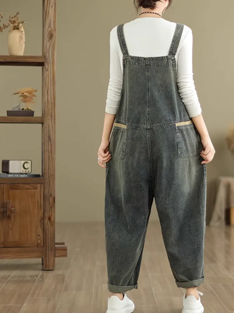 Women's Relaxed Style and Adorable Comfy Overalls Dungarees