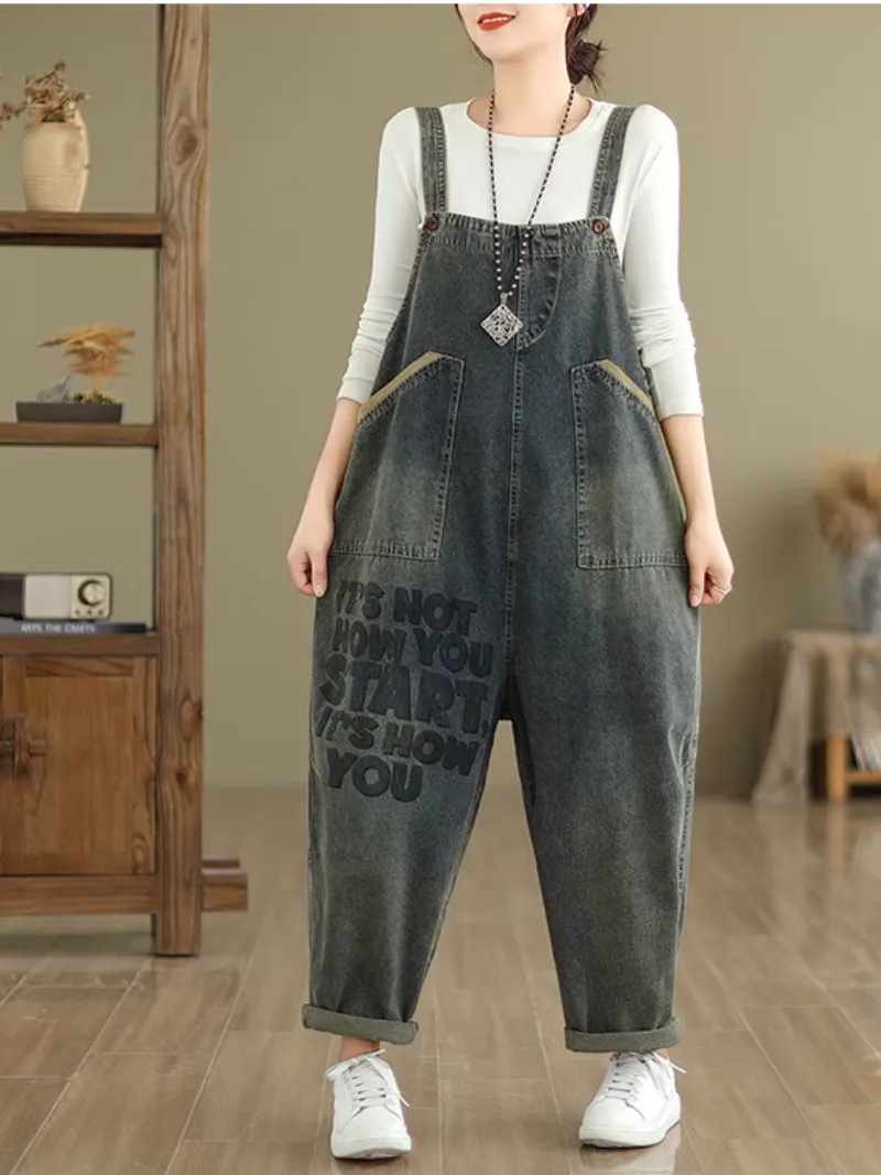 Women's Relaxed Style and Adorable Comfy Overalls Dungarees